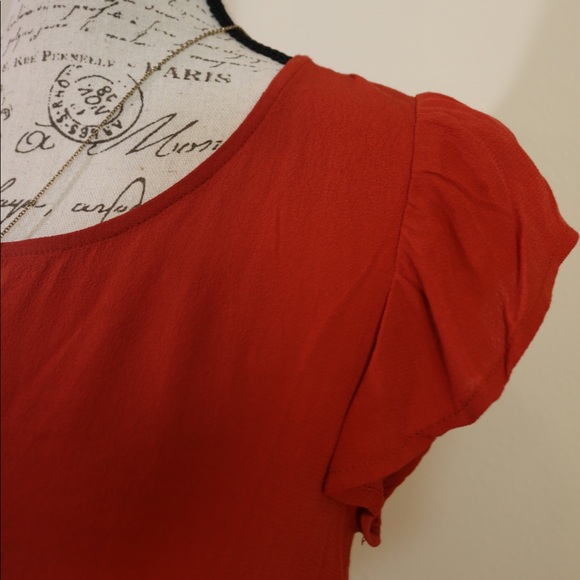 New with tags front tie cropped red top - Picture 6 of 7